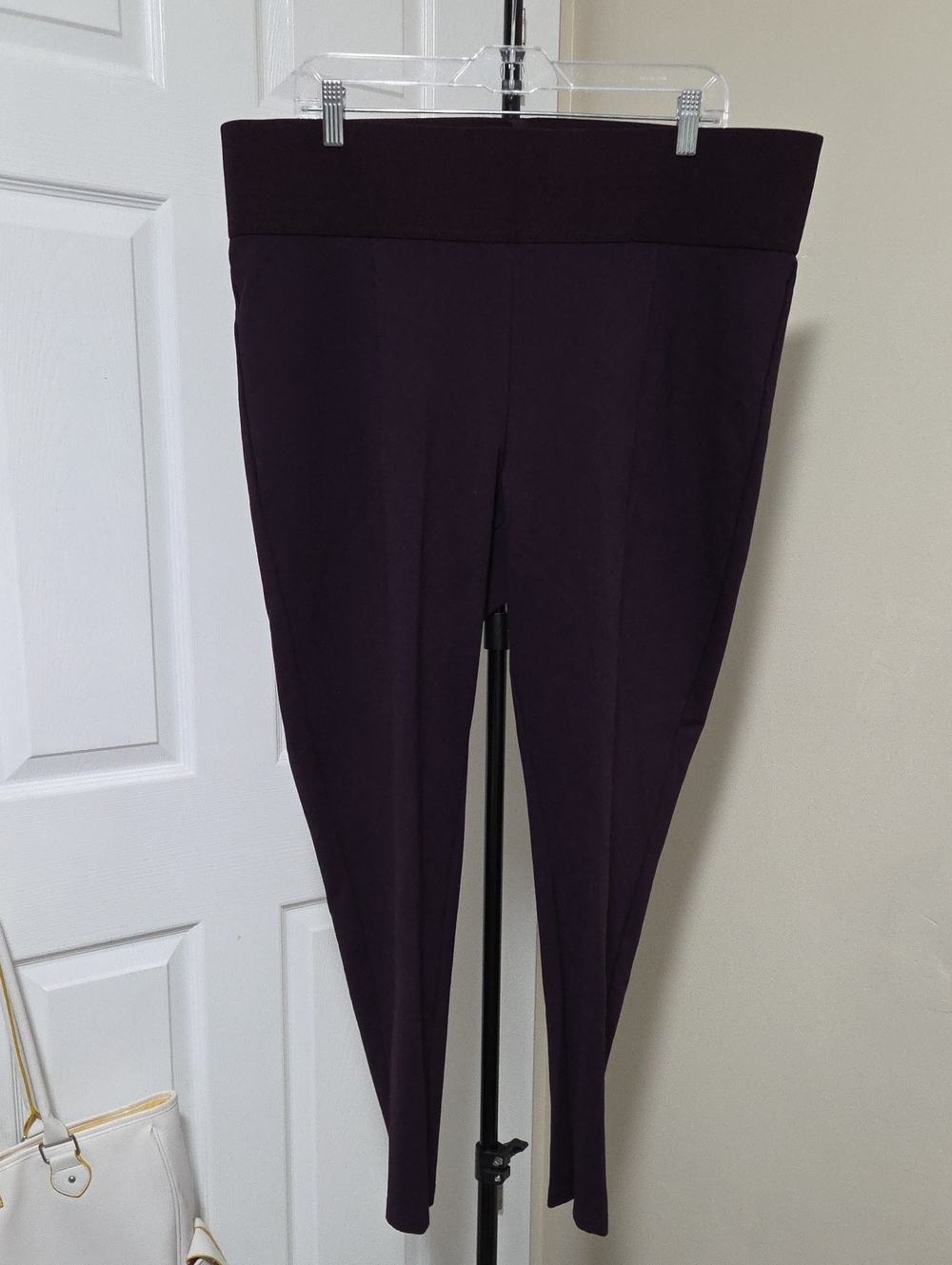 Peter Nygard Plus Size Deep Plum High-Waist Ponte Leggings